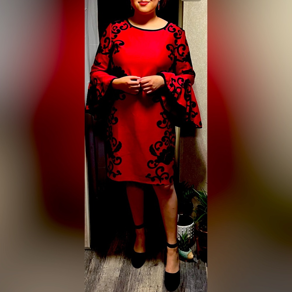 Flared Sleeve Cocktail Dress